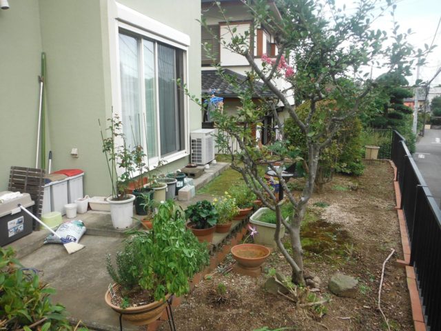 歩きやすいスッキリしたお庭 施工前の様子