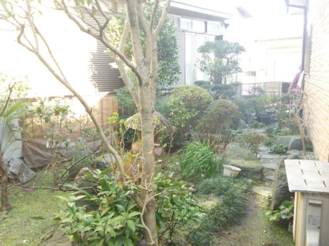 和風庭園の改修工事 施工前の様子